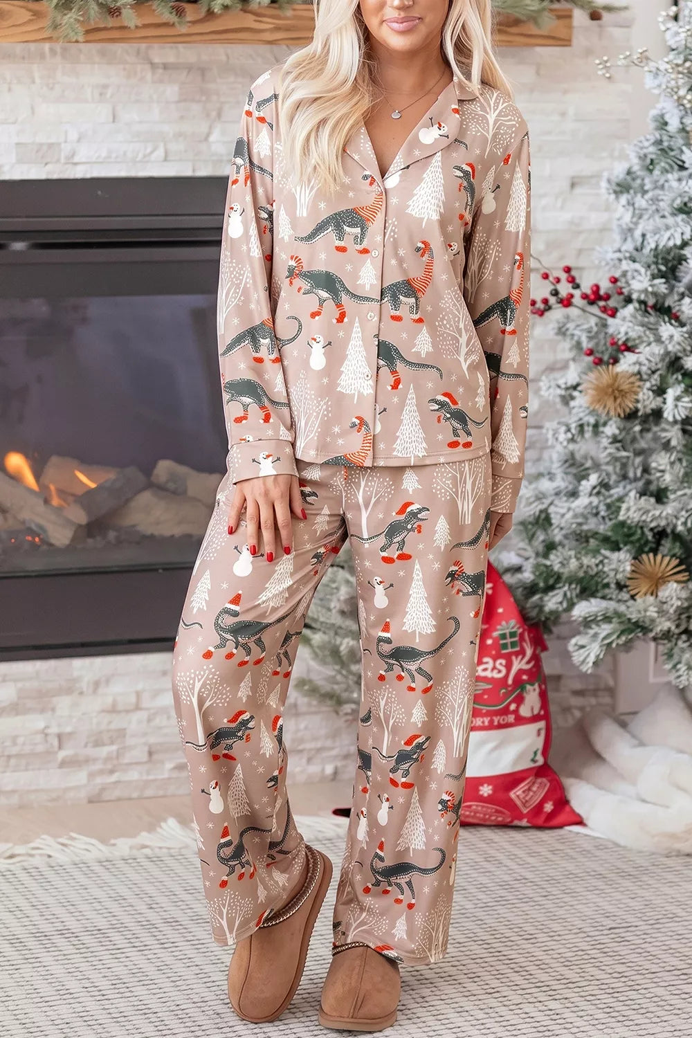 Abstract Print Long Sleeve Top and Pants Two Piece Lounge Set – My Store